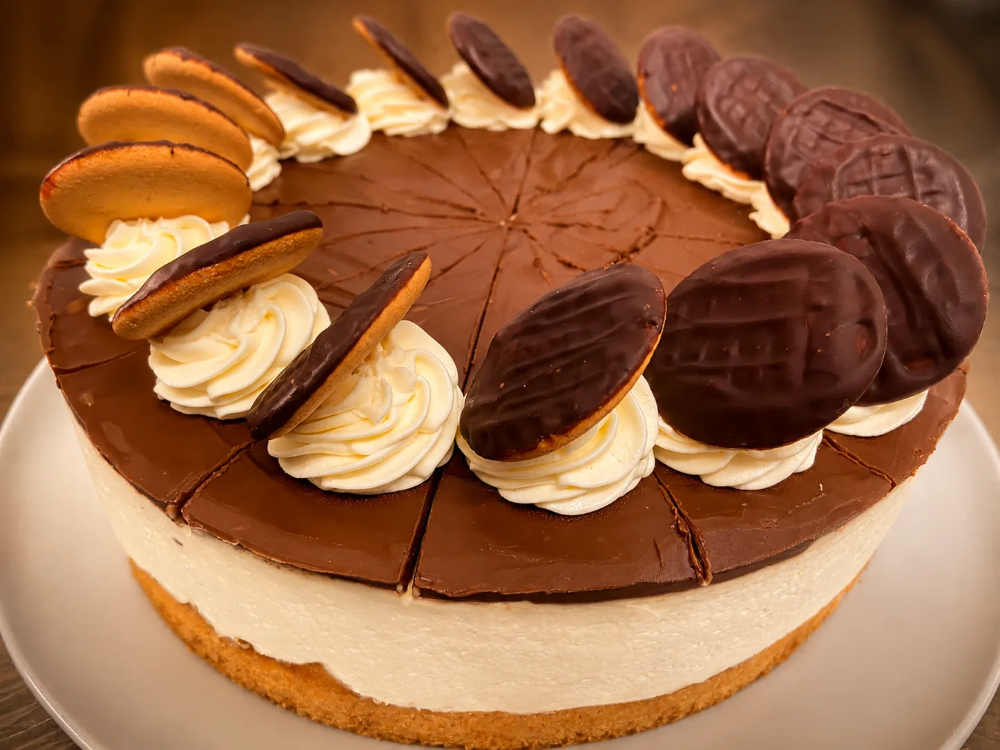 Jaffa Cake cheesecake with chocolate and Jaffa Cakes at The Windy Ridge