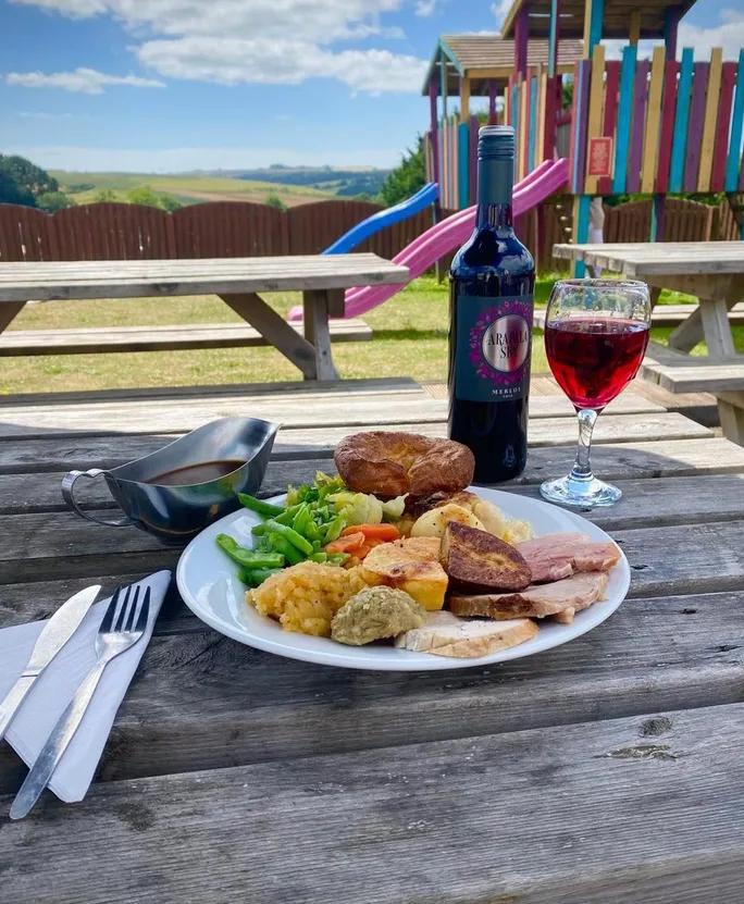 The Windy Ridge carvery counter with roast meats and all the trimmings
